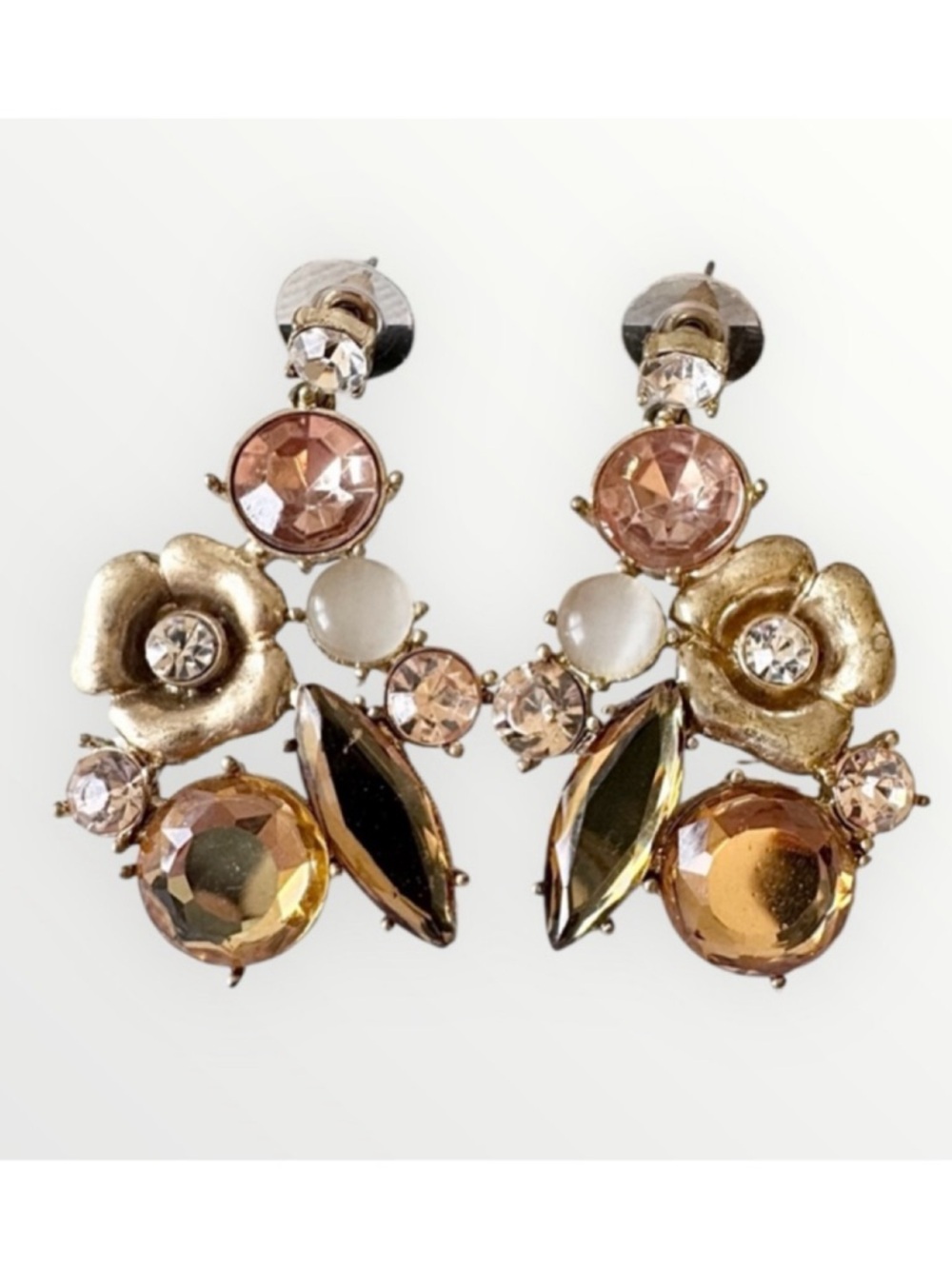 Vintage Rhinestone Cluster Earrings